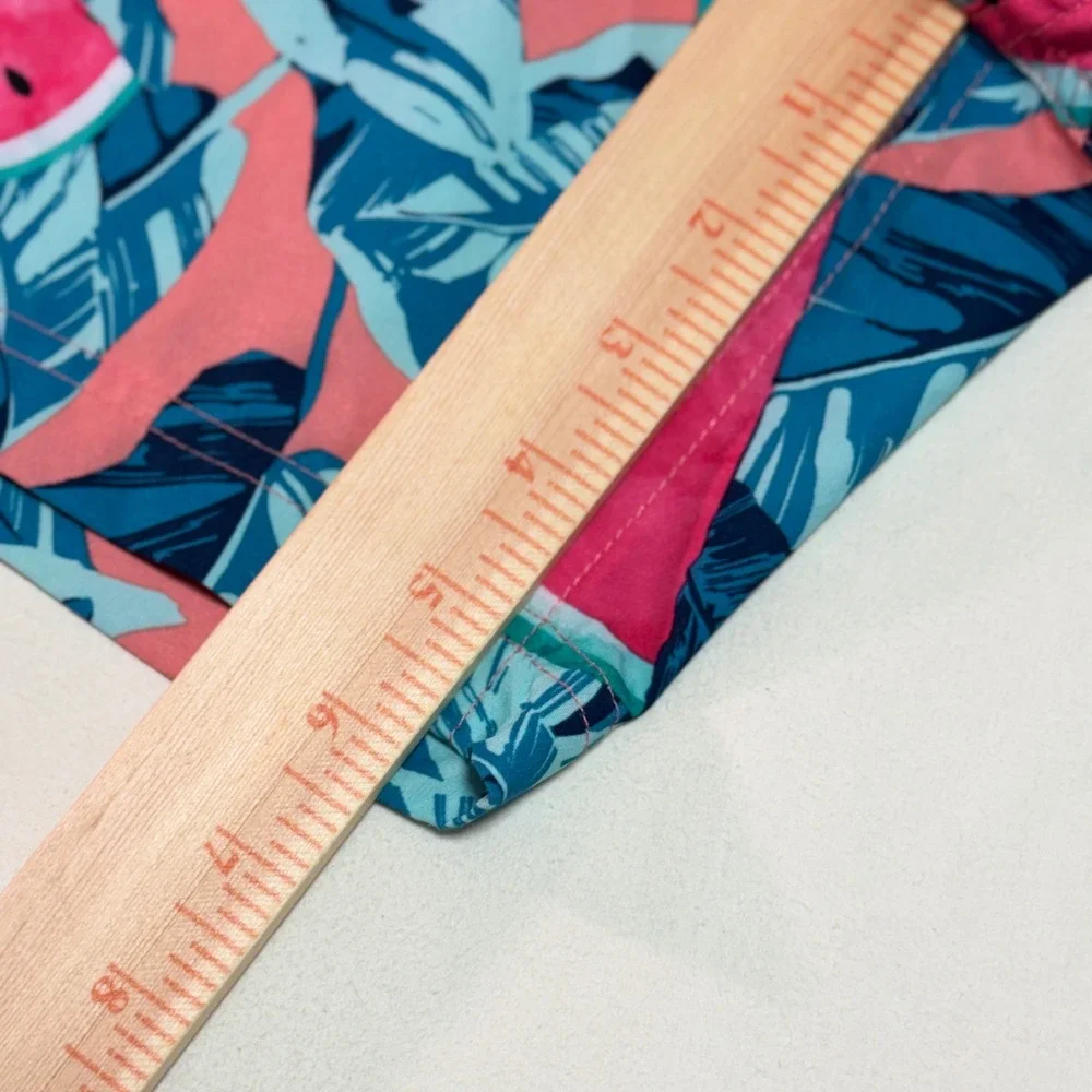 Mens Tropical Watermelon Print Swim Trunks Y2K Beachcore Summer Swim Shorts Pink